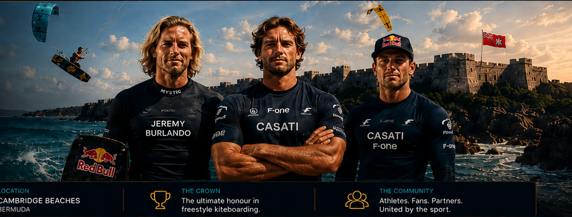 Elite freestyle kiteboarding athletes